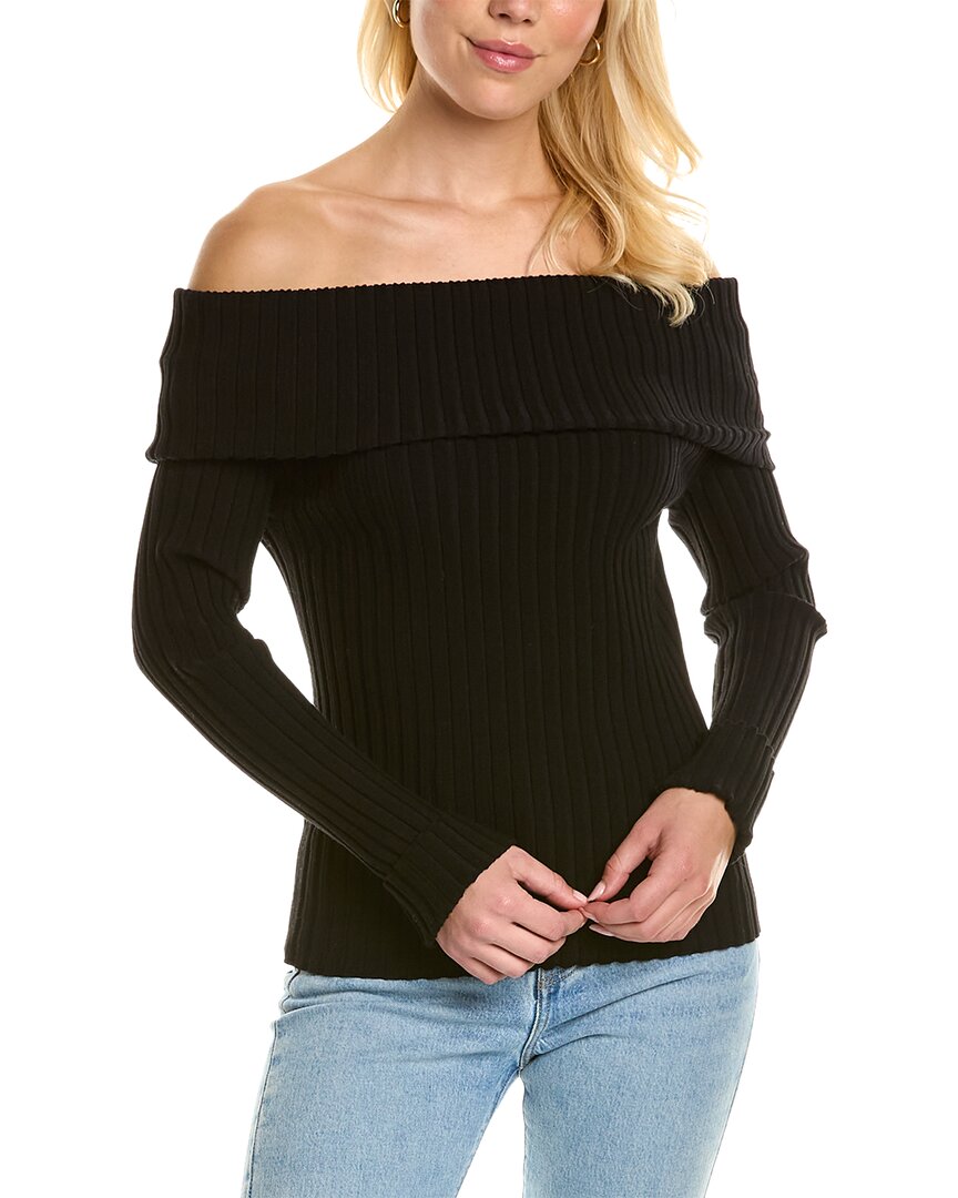 Tory Burch Off-the-shoulder Sweater In Black