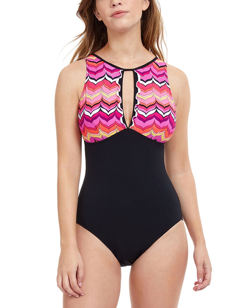 PROFILE BY GOTTEX PROFILE BY GOTTEX PALM SPRINGS HIGH NECK CUT OUT ONE-PIECE