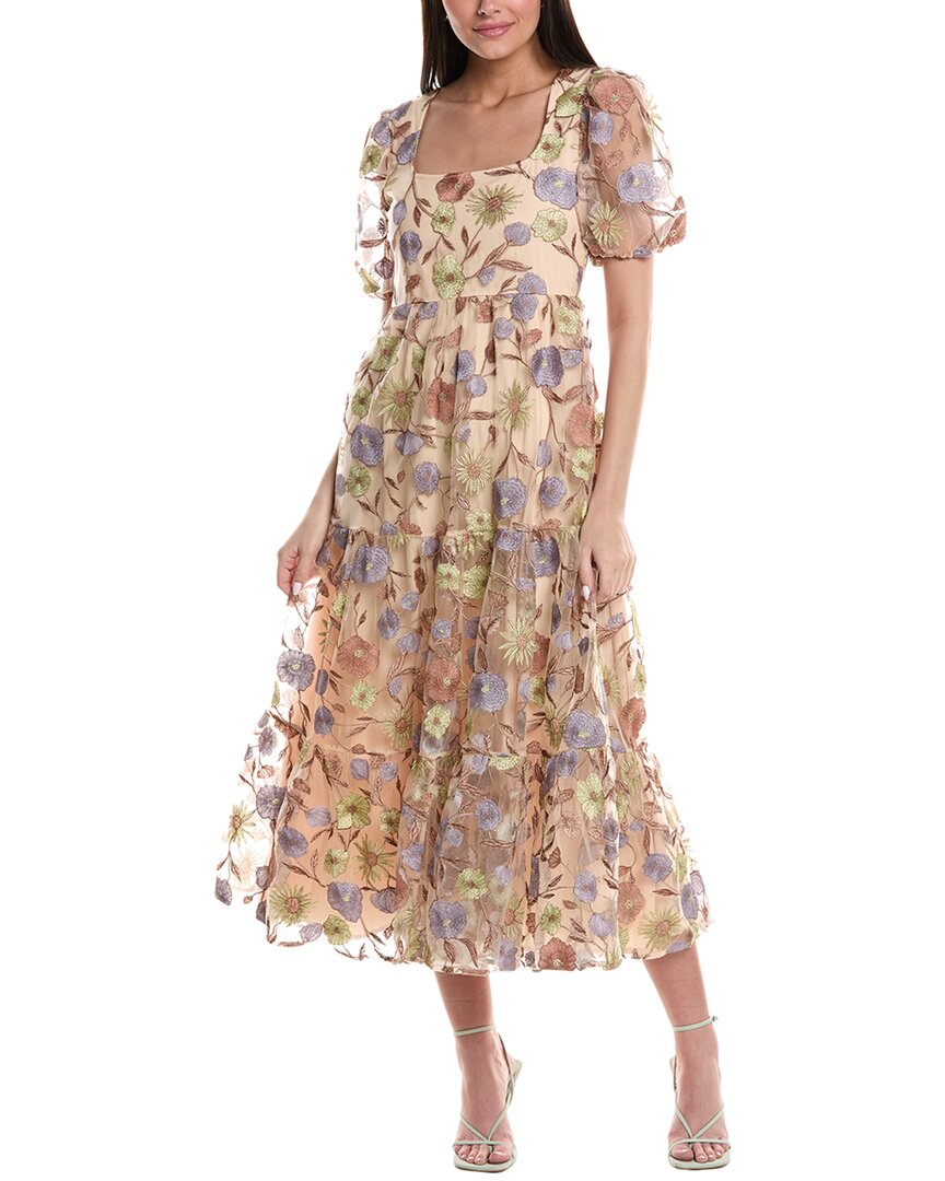 SALTWATER LUXE SALTWATER LUXE EMBROIDERED TULLE MAXI DRESS
