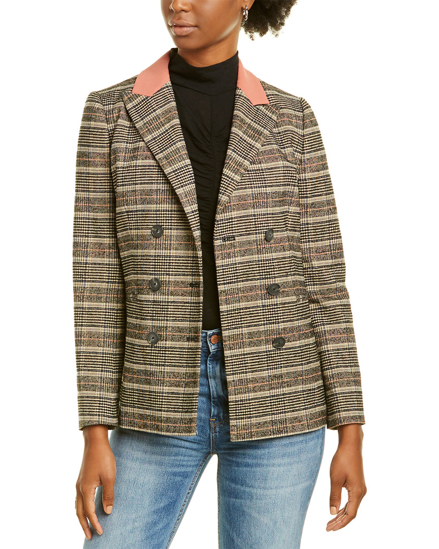 Image of Rebecca Taylor Boucle Plaid Blazer