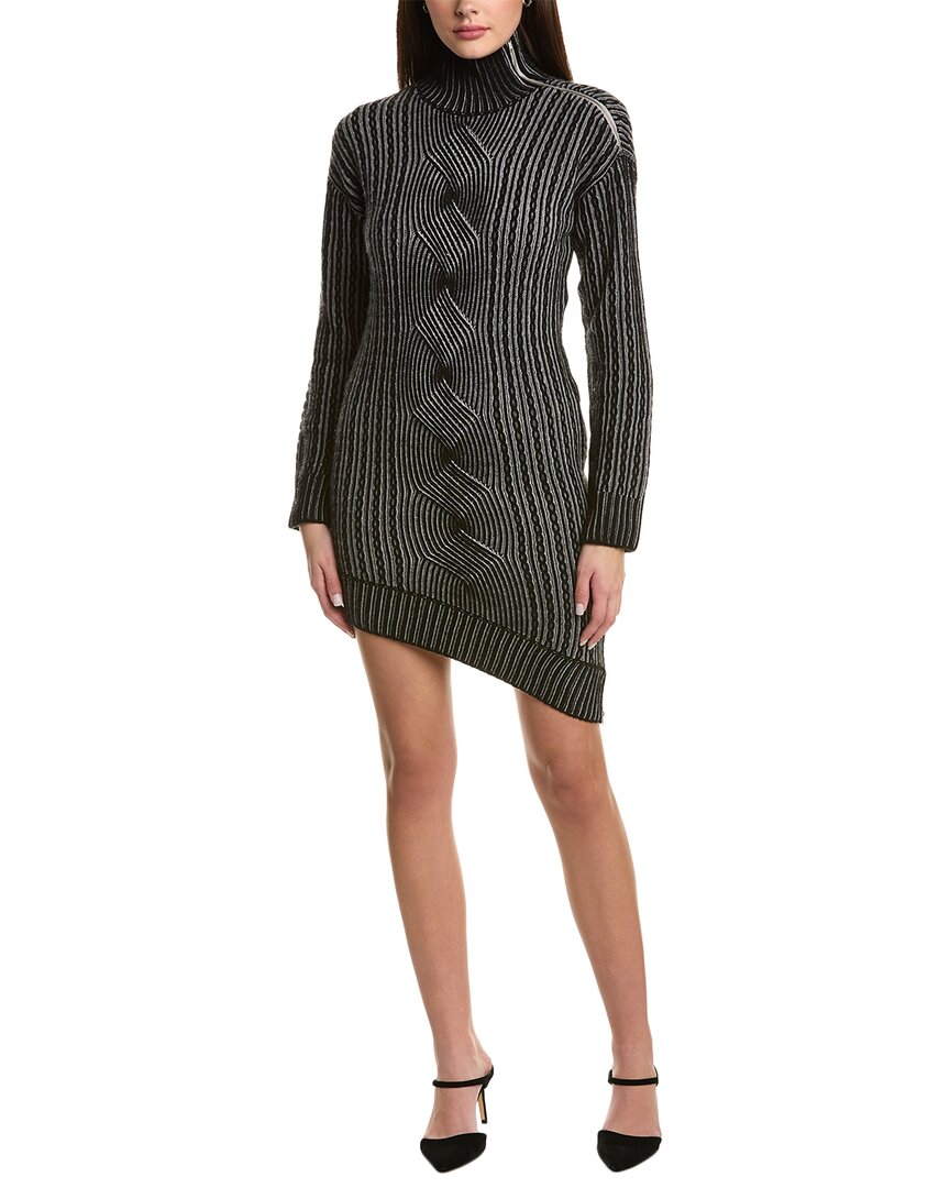 Shop Naadam Asymmetrical Wool & Cashmere-blend Sweaterdress In Black