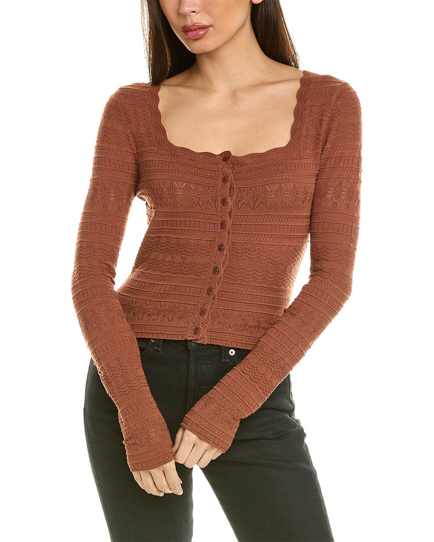 Shop Saltwater Luxe Pointelle Sweater In Brown