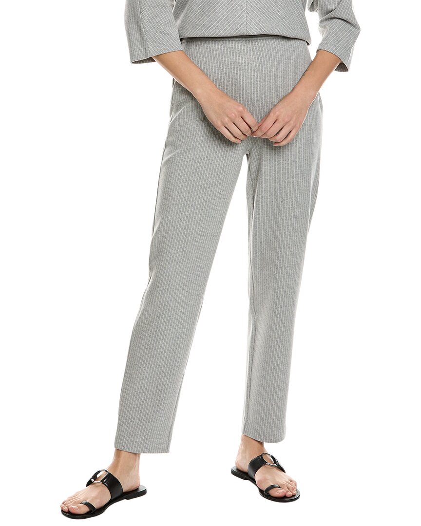 St John Soft Pinstripe Pant In Grey
