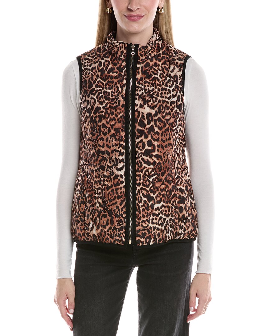 Jones New York Quilted Vest In Brown