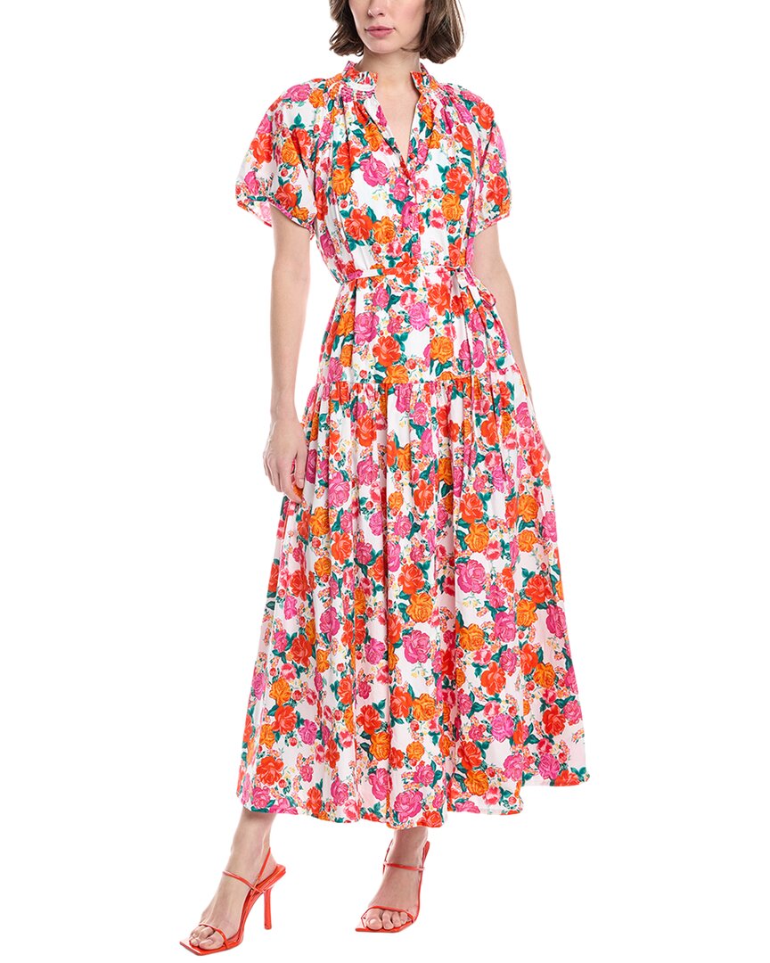 Hermoza Pia Midi Dress In Red