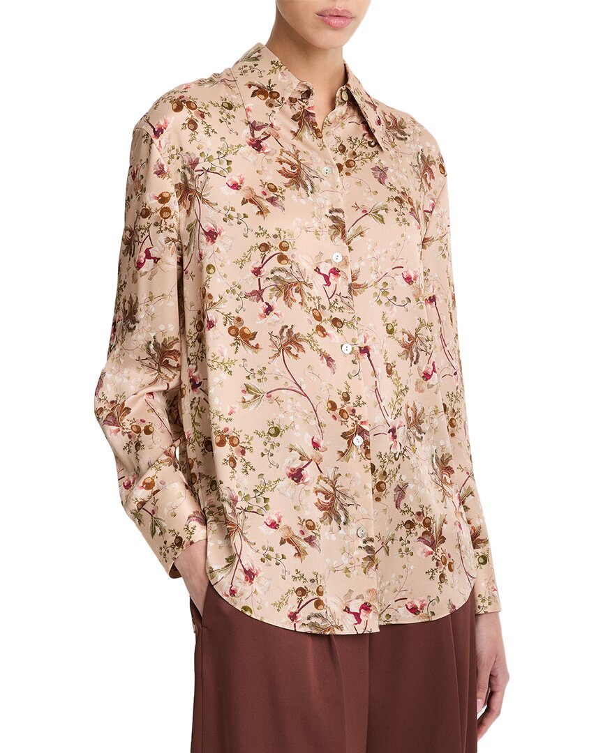 Vince Orchid Vine Silk Button-up Shirt