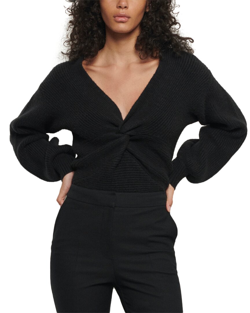 Derek Lam 10 Crosby Marnie Twist-front Brushed Ribbed-knit Sweater