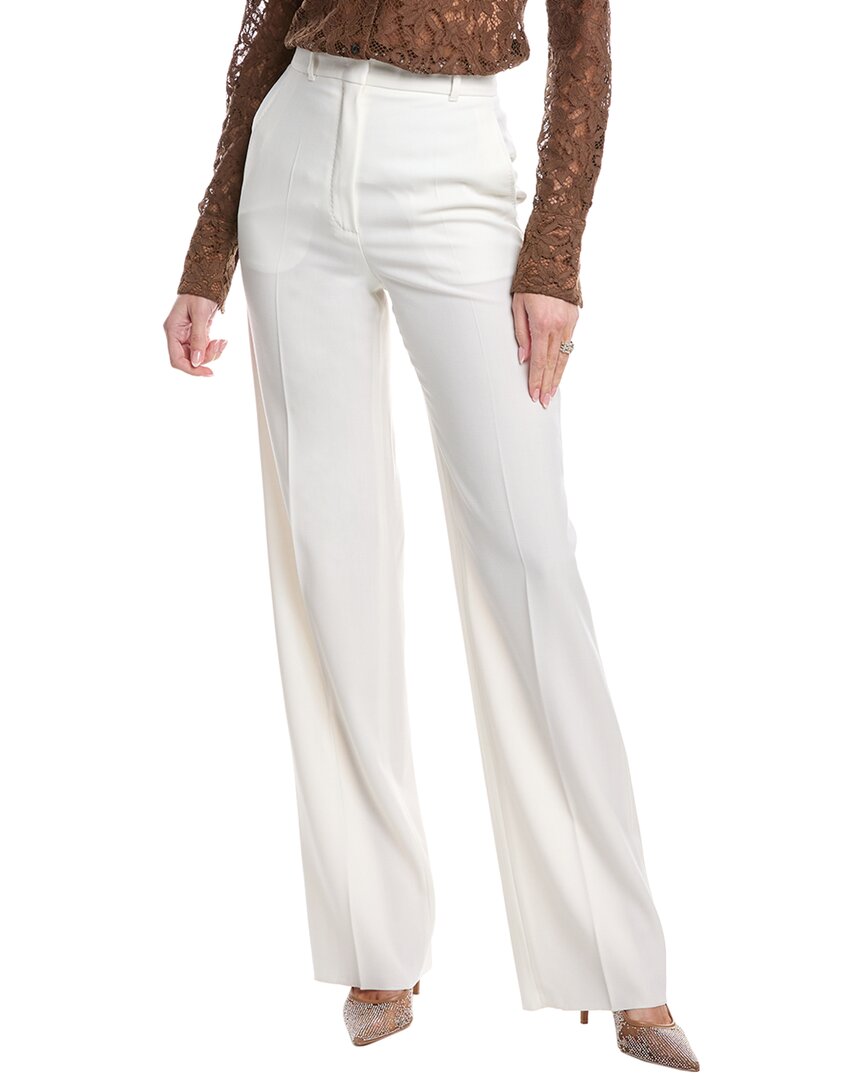 Max Mara Studio Agami Wool Trouser In White