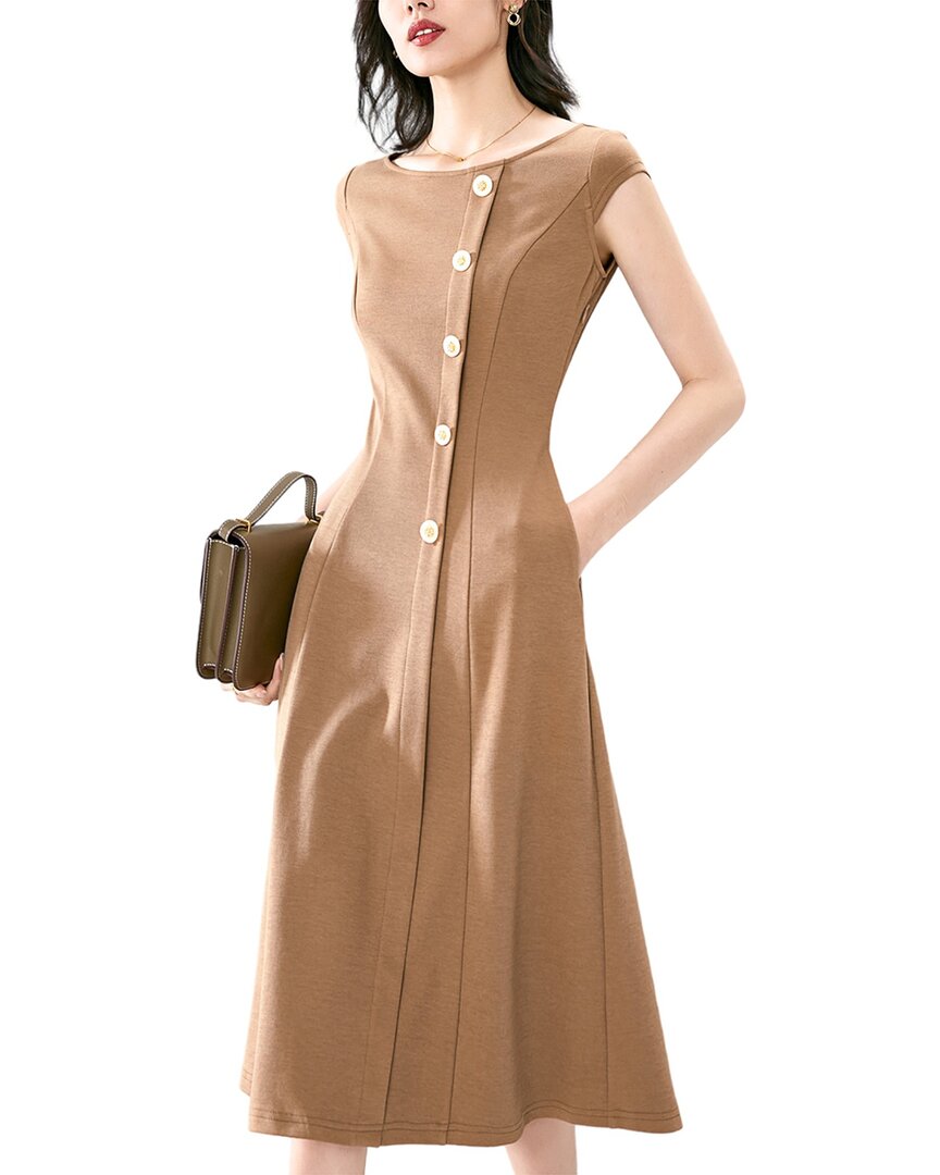 Shop Onebuye Midi Dress In Brown