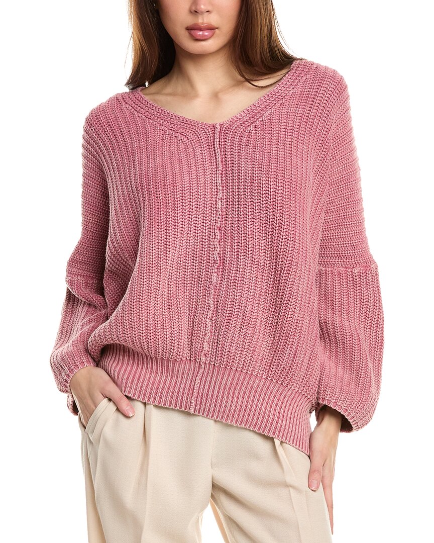 Labiz Low Gauge Chunky Wash Sweater In Pink