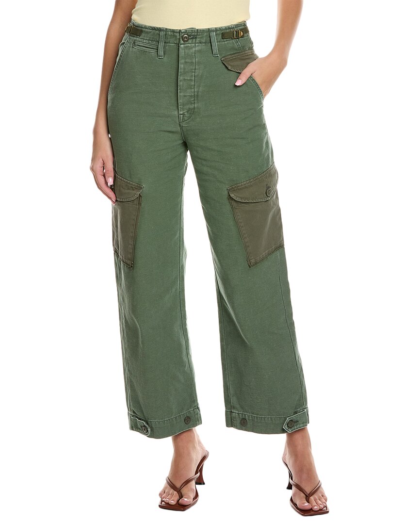 Shop Mother Denim The G.i. Jane Greaser Nerdy On The Double Cargo Jean In Green