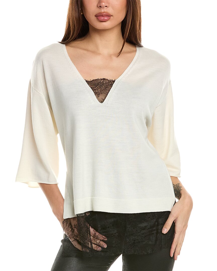 Red Valentino Wool Sweater In White