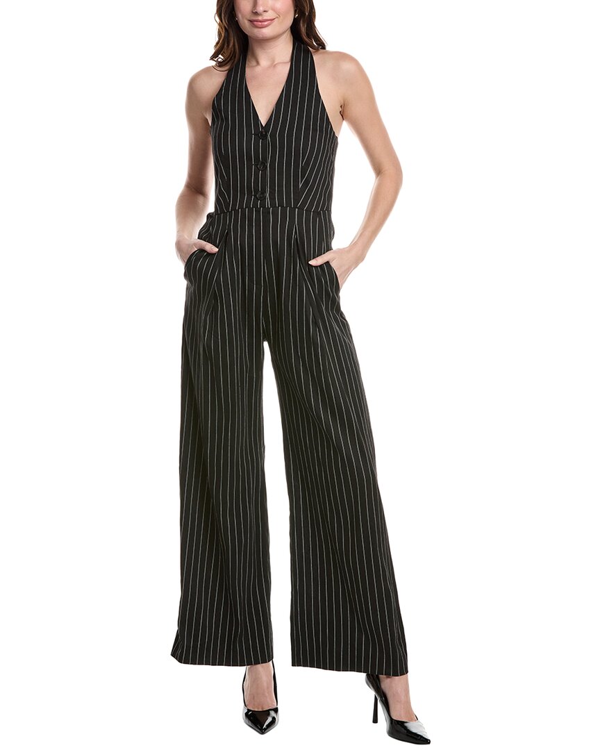 Marella Amanda Linen-blend Jumpsuit In Black