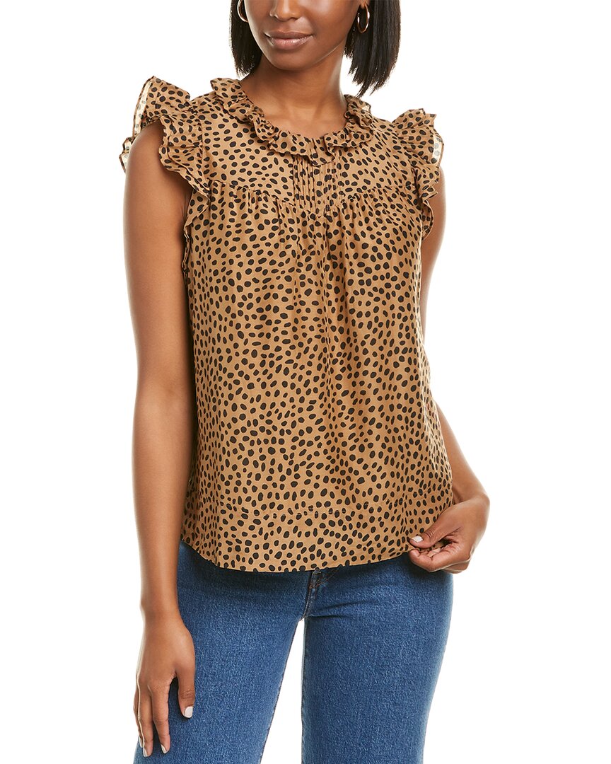 Image of J.Crew Flutter Sleeve Silk-Blend Top