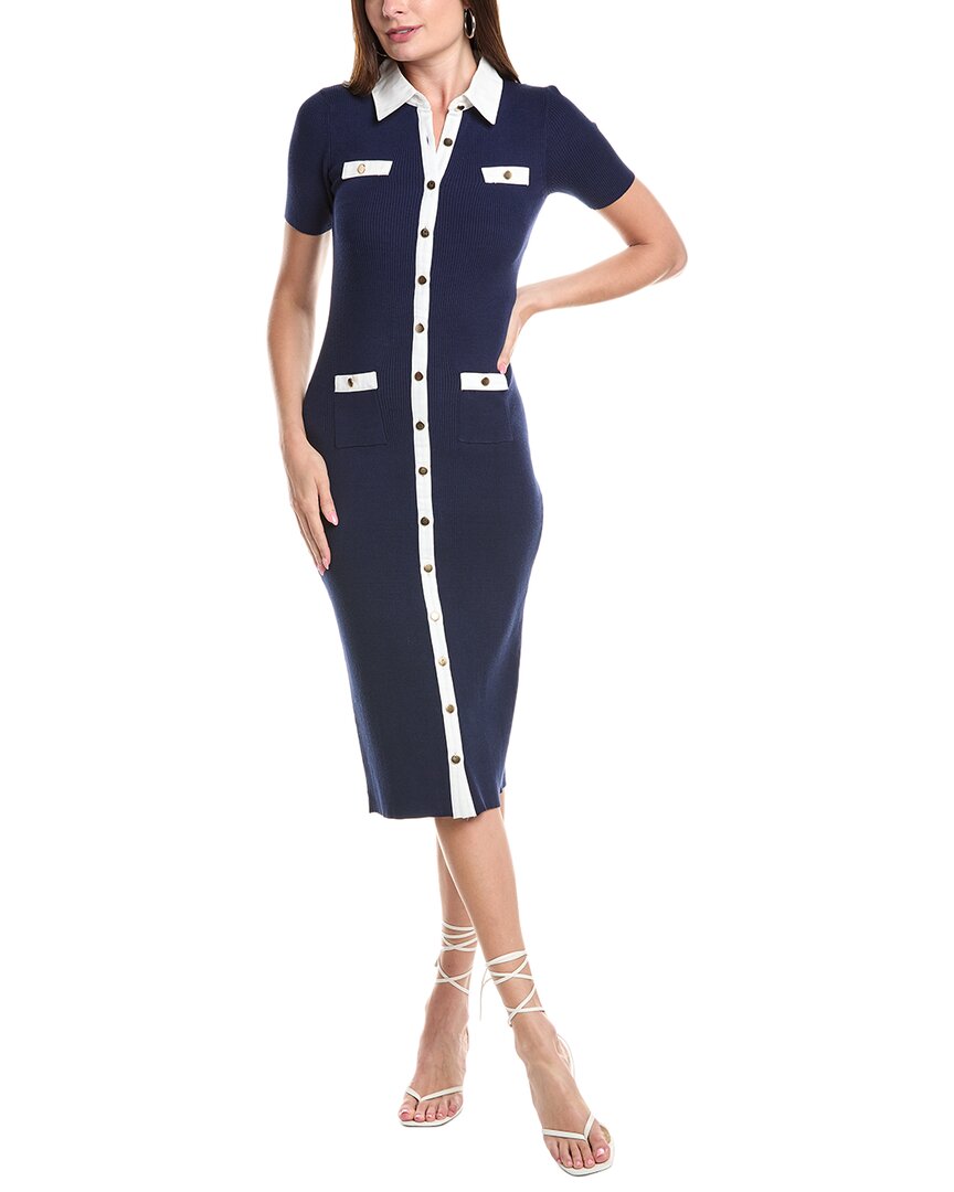 T Tahari Button Front Midi Dress