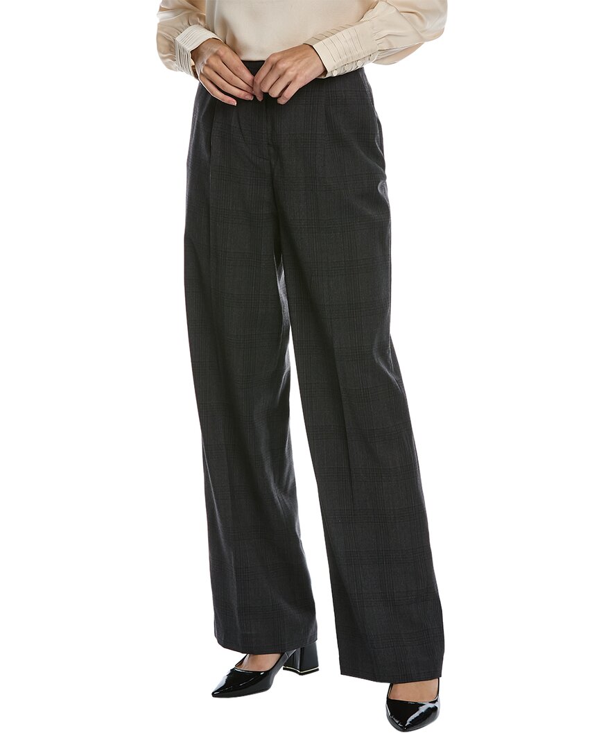 Ba&sh Harry Wool Pleated Wide Leg Pants In Grey