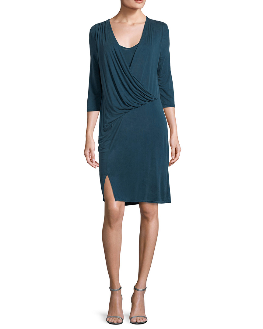 Image of Three Dots Draped Wrap Dress