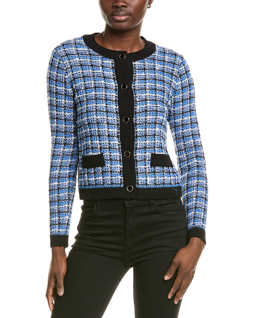 T Tahari Mixed Texture Stitch Cardigan