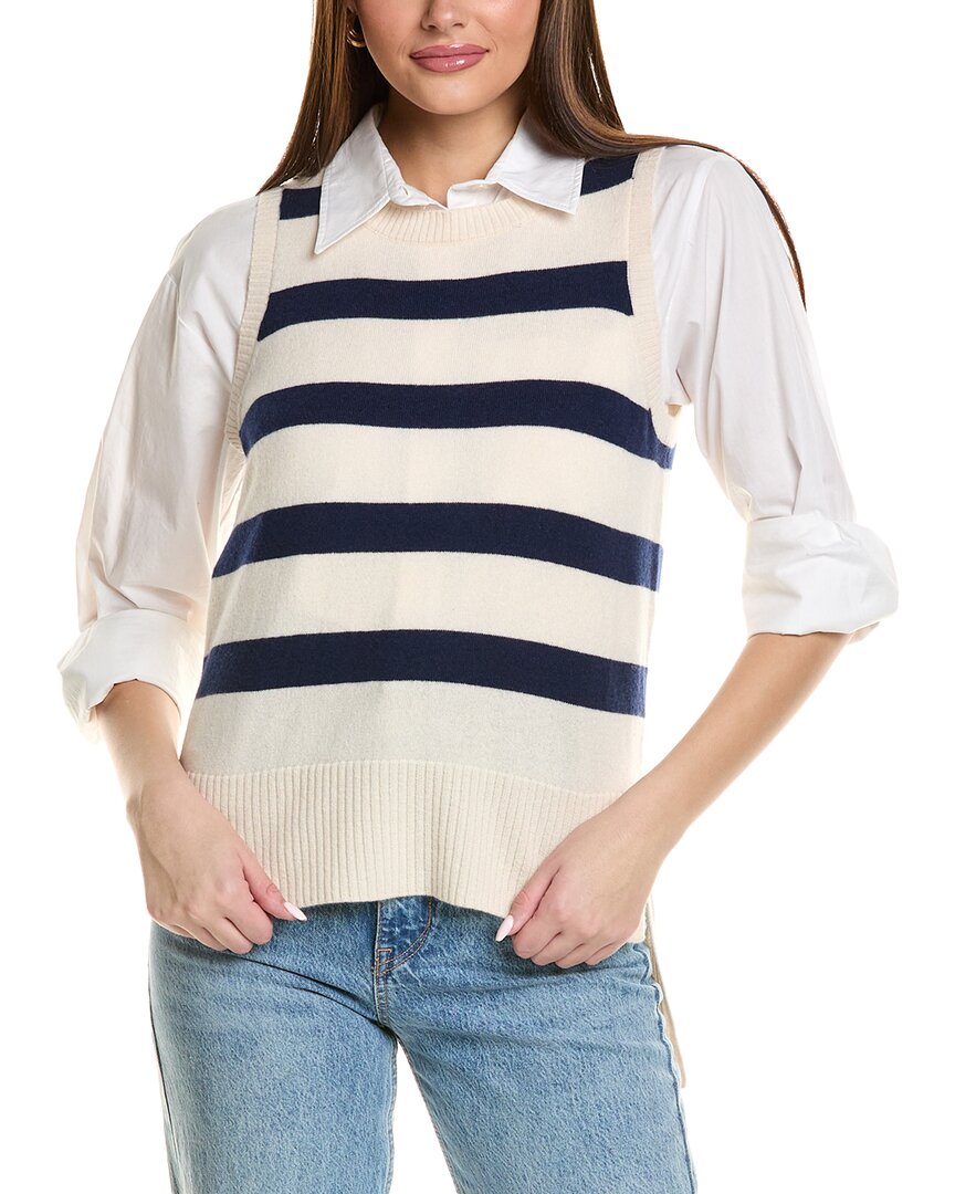 Design History Crewneck Cashmere Sweater Vest In White
