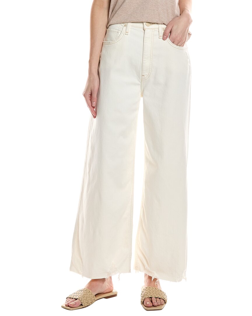 Hudson Jeans James High-rise Ecru Wide Leg Crop Jean In Beige