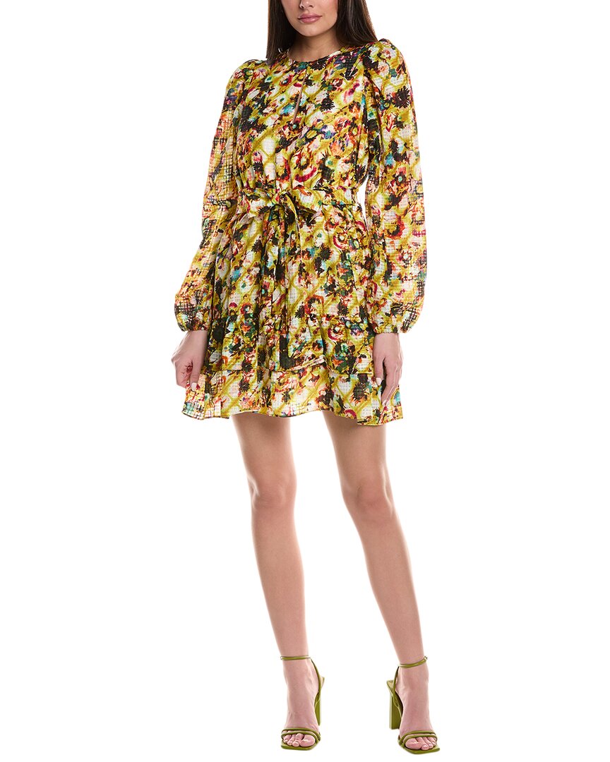 Marie Oliver Preston Linen-Blend Mini Dress Women's Yellow Xs | eBay