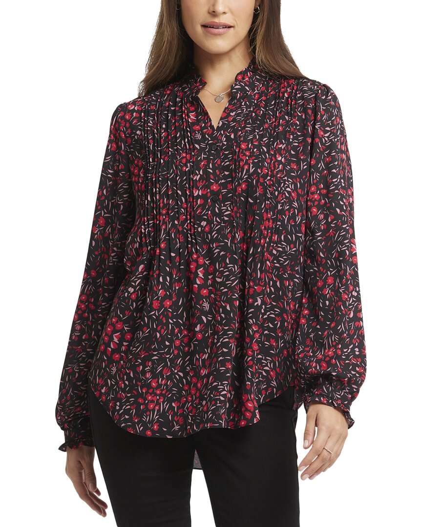 Nydj Pleated Yoke Long Sleeve Peasant Blouse