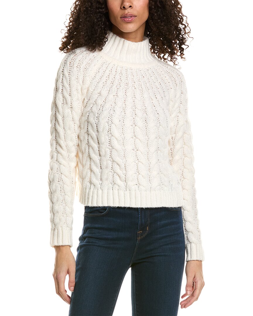 Shop Isla Ciel Turtleneck Sweater In White
