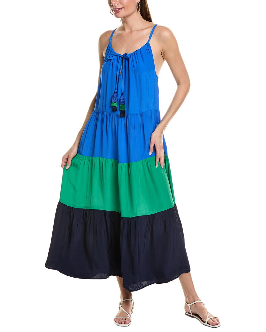 Shop Tommy Bahama Colorblocked Midi Dress In Blue