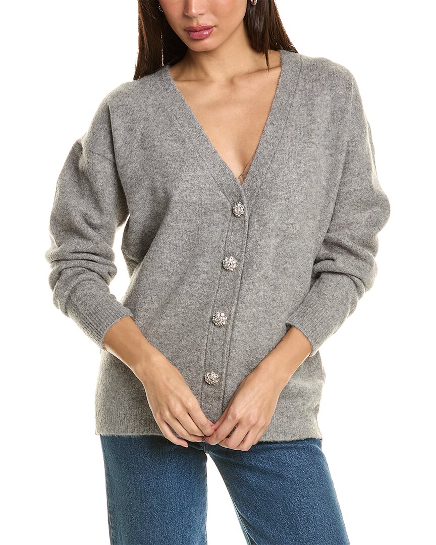 Bcbgmaxazria Embellished Wool Blend Cardigan Women s Grey M