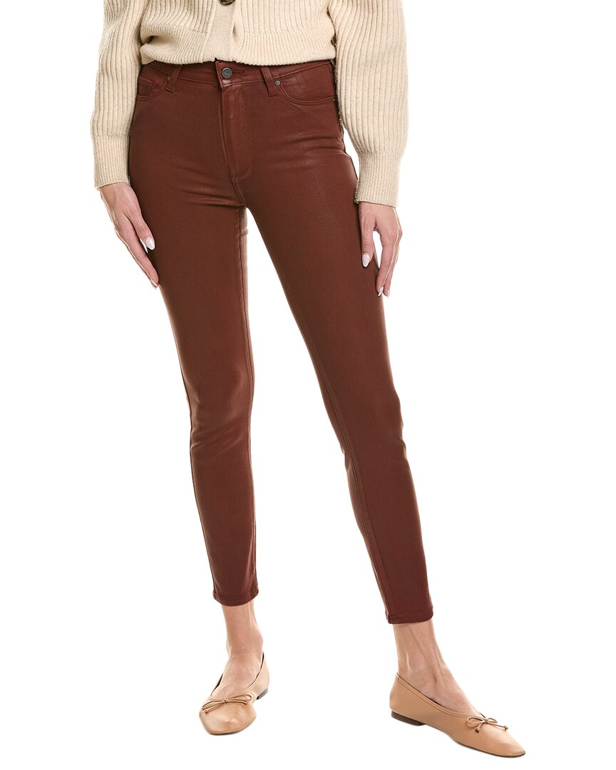 Shop Paige Hoxton Burgundy Dust Luxe Coating High-rise Ankle Jean