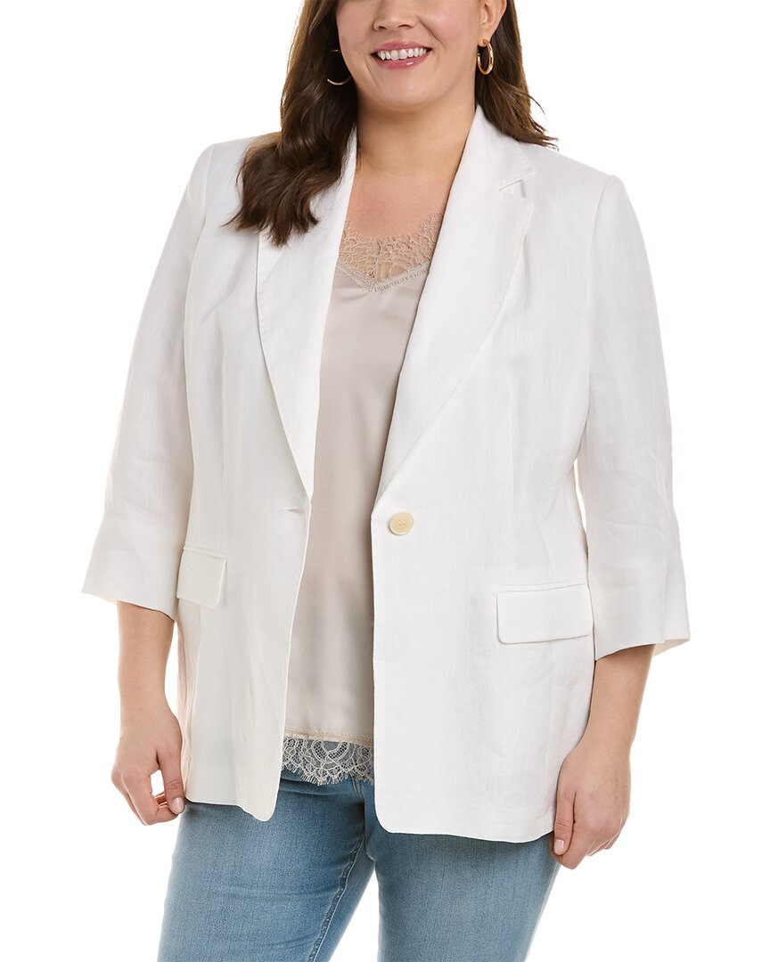 White linen shop jacket plus size