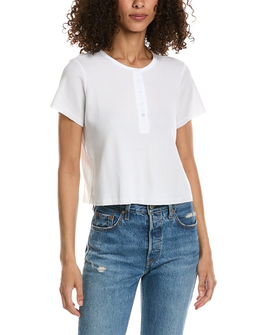 Shop Splendid Bethany Henley T-shirt In White