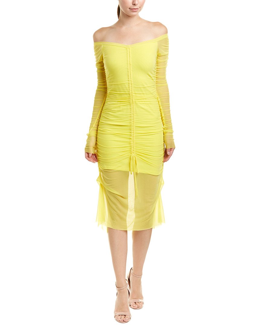 Kendall + Kylie Cottons RUCHED MIDI DRESS