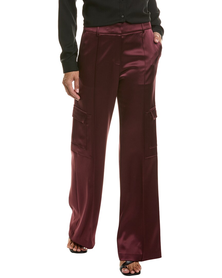 Elie Tahari Satin Cargo Pant In Purple