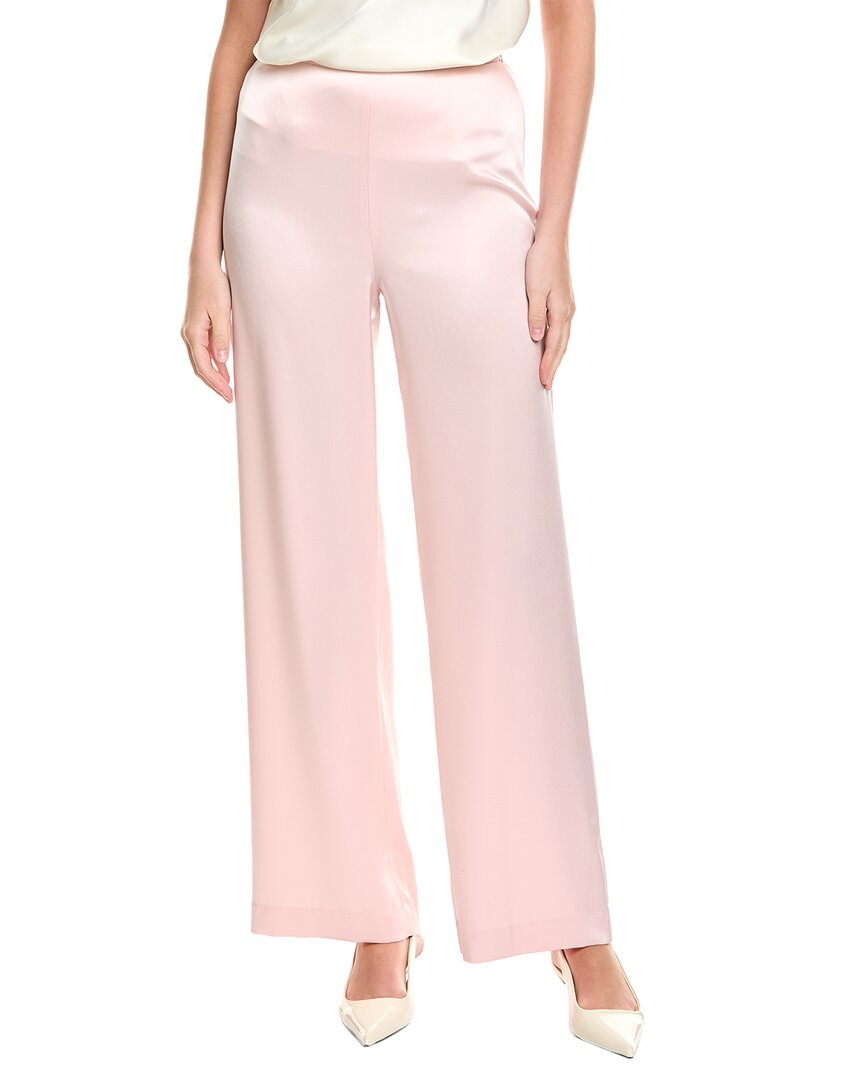 St John St. John Liquid Satin Elastic Waist Pull-on Pant In Pink