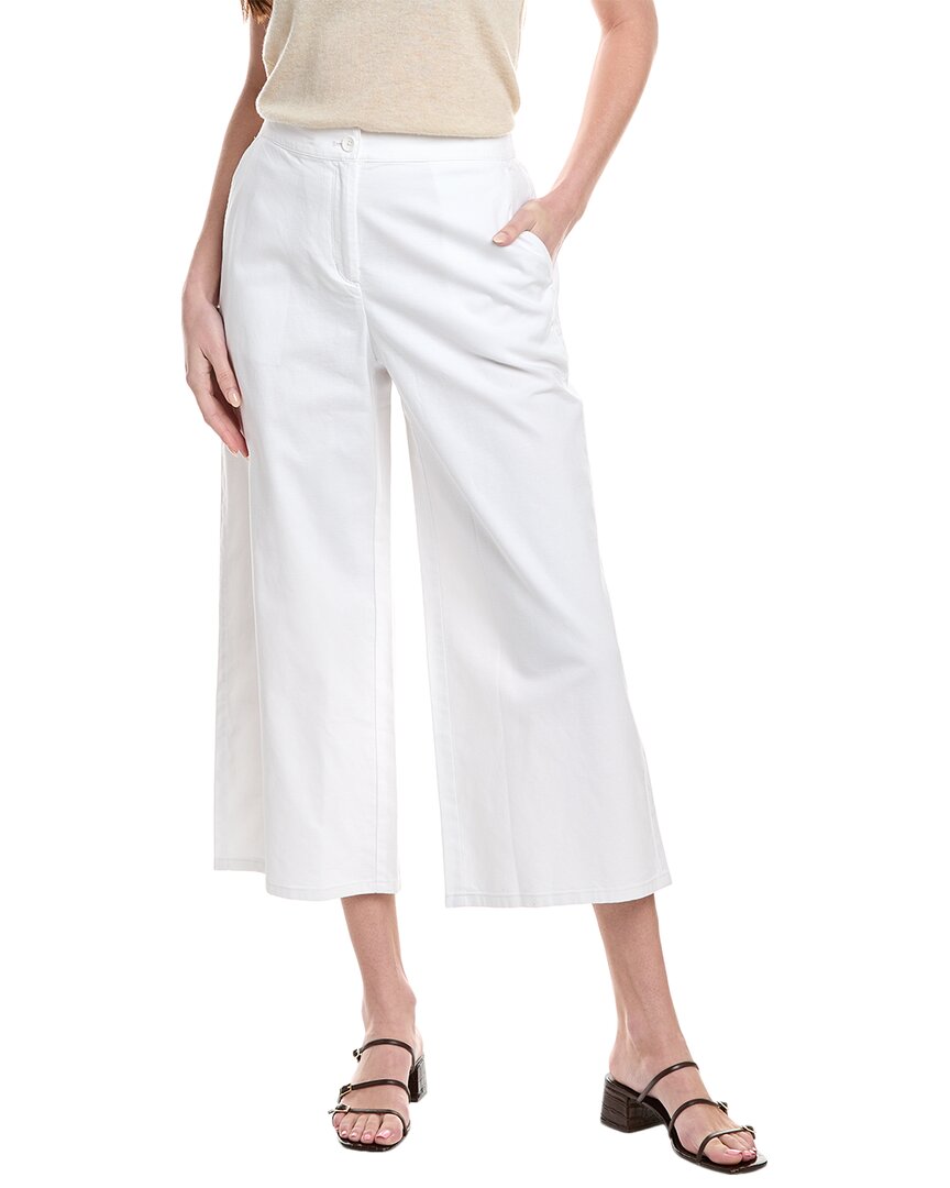Eileen Fisher Wide Cropped Trouser In White