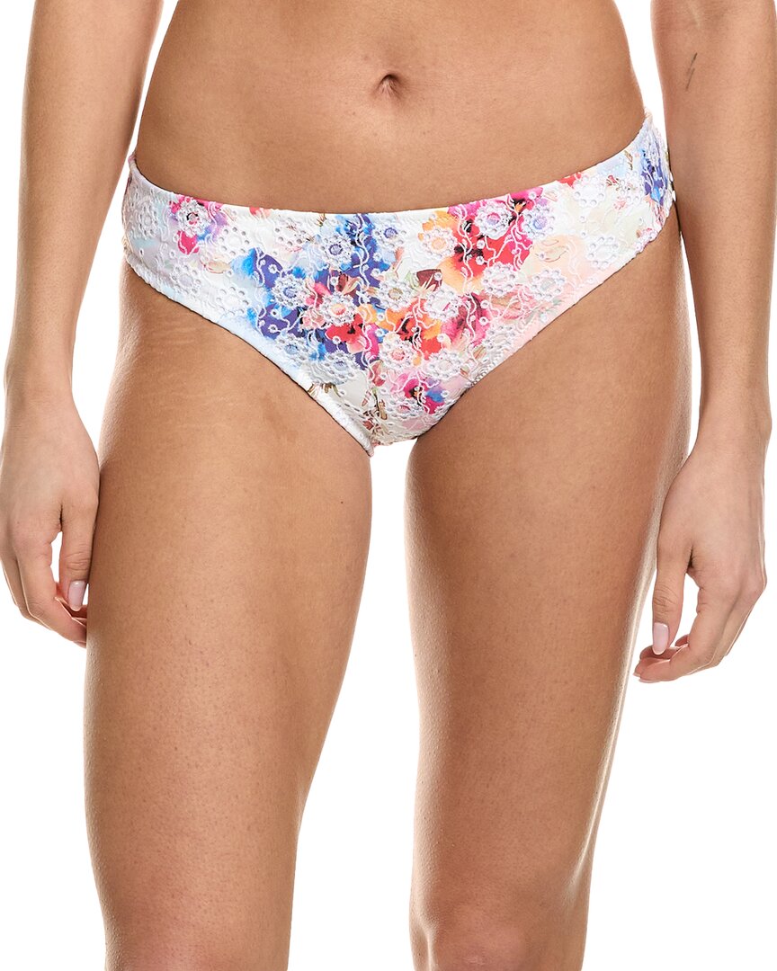 Johnny Was Eyelet Hipster Bikini Bottom In White