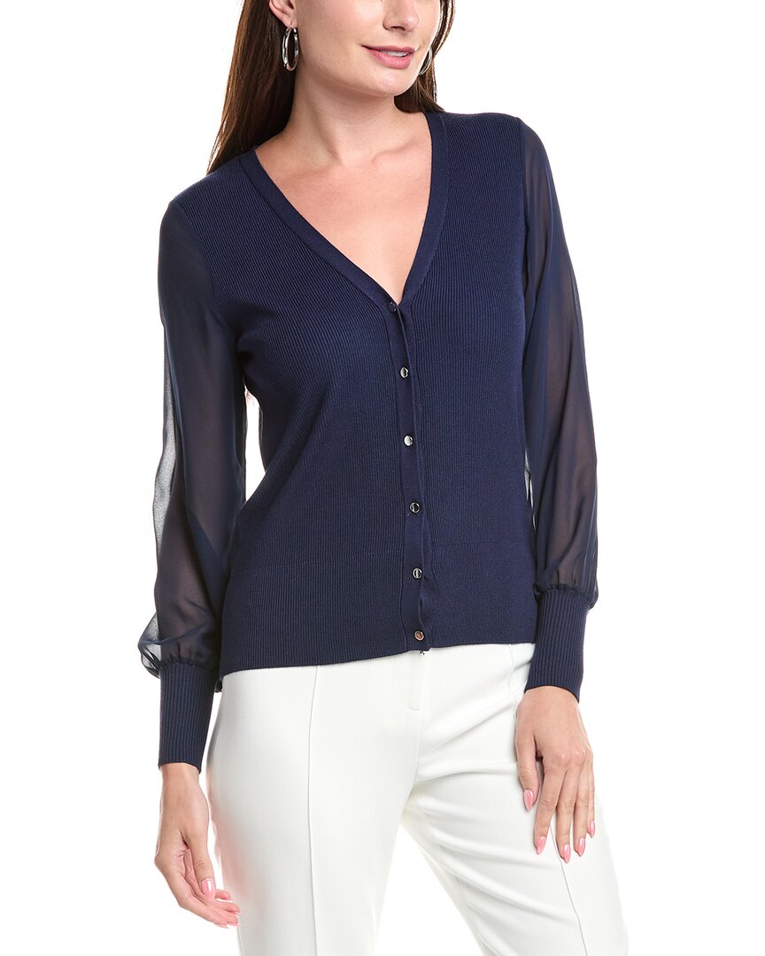 T Tahari Blouson Sleeve Rib Cardigan