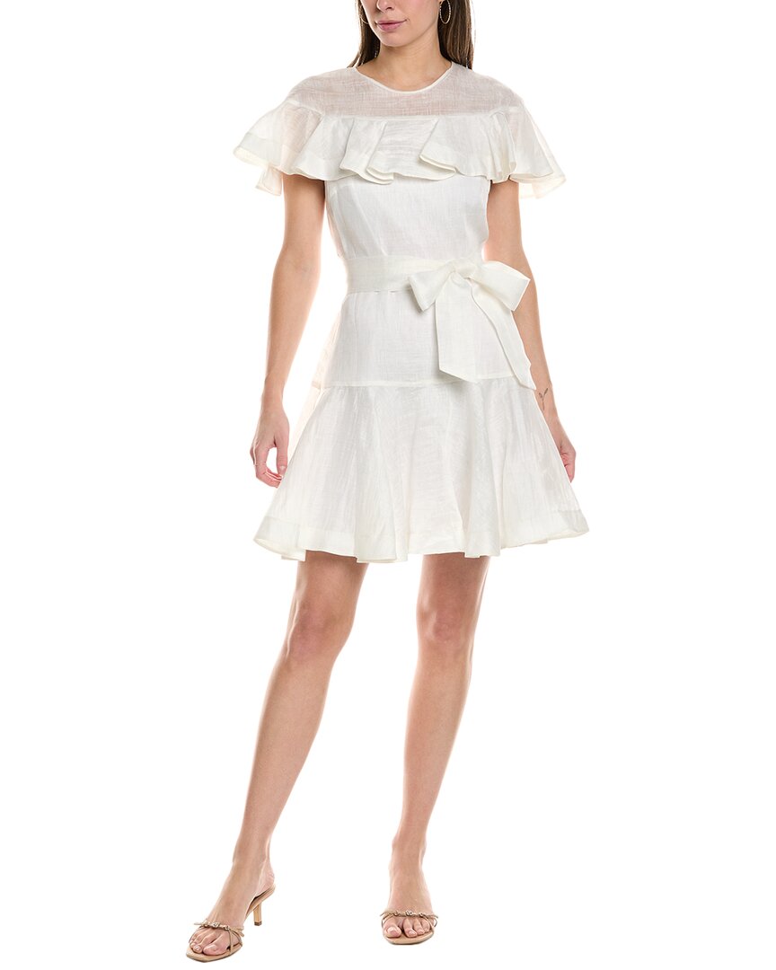 Sandro Guipure Lace-trimmed Linen-blend Gauze Skirt In White