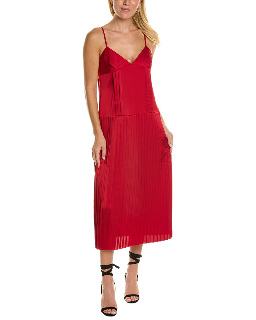 Shop Rebecca Taylor Sateen Slip Dress In Red