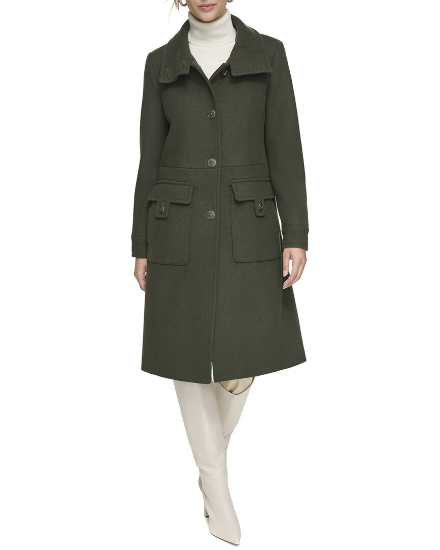 Andrew Marc Almedia Wool Blend Twill Coat
