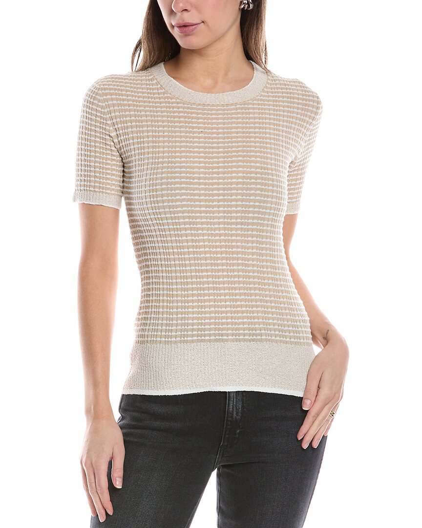 Rag & Bone Kilee Striped Ribbed Cotton-blend Top In Brown