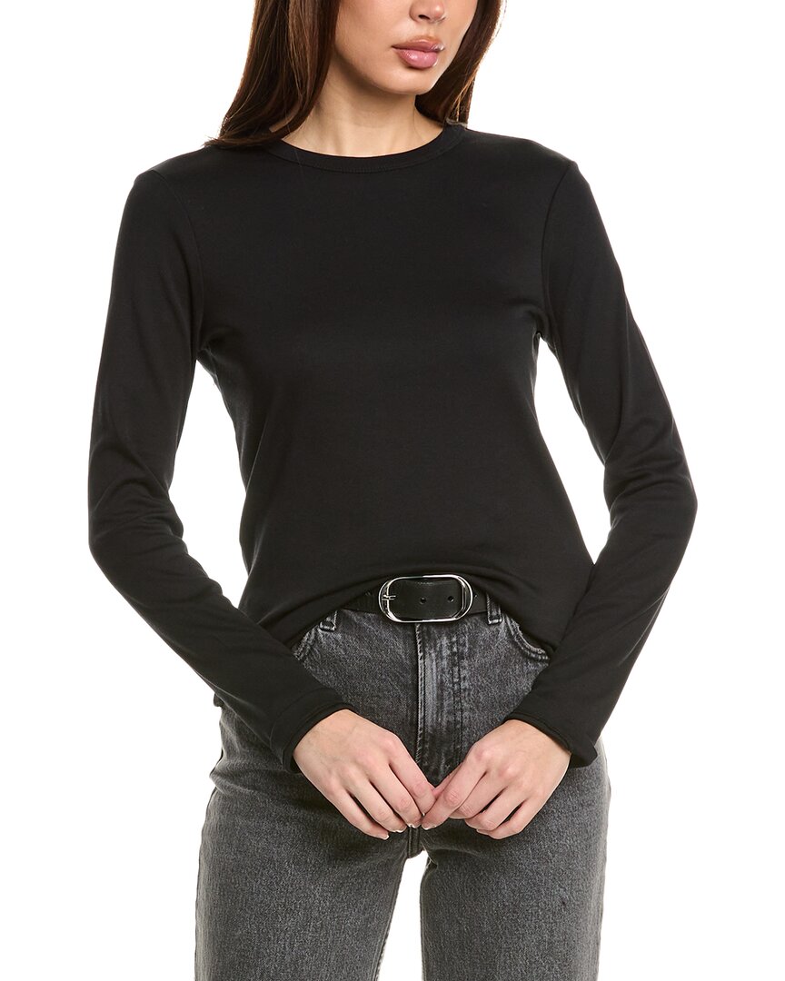 Helmut Lang Astro Crew Silky Long Sleeve T-shirt In Black