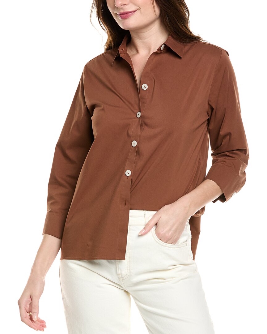Foxcroft Kelly Button-up Shirt In Brown