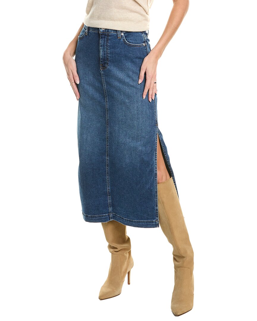 7 For All Mankind Midi Skirt In Brown