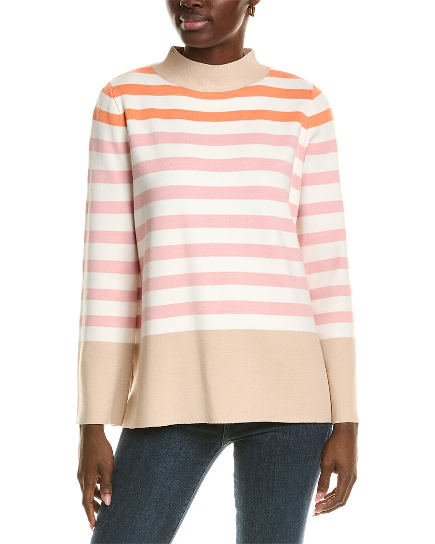Fate Striped Pullover Sweater In Mauve And Orange In Brown