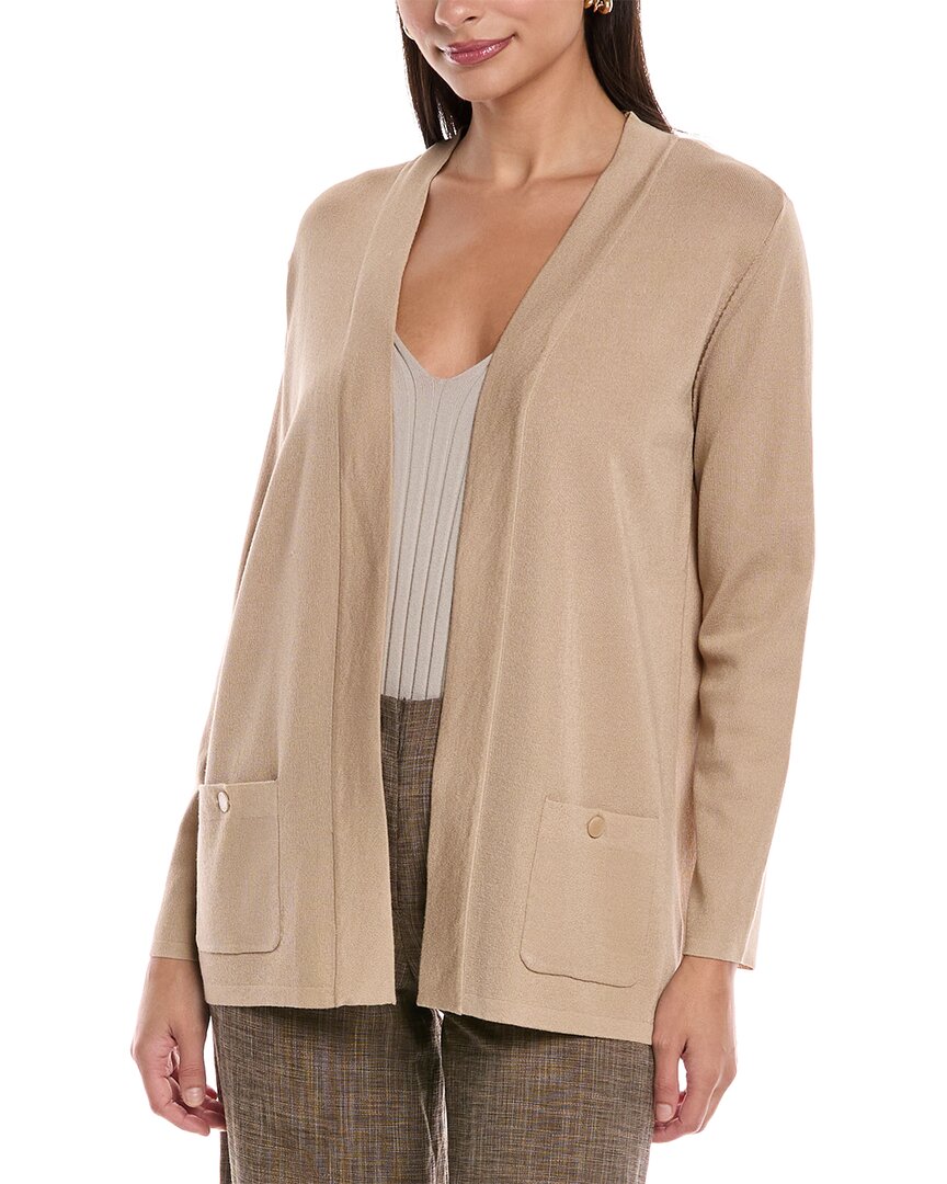 Anne Klein Malibu Open-front Cardigan In Nude