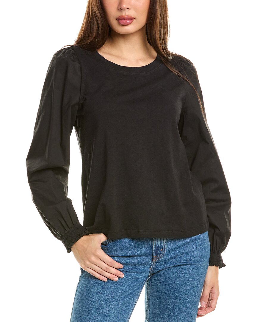 Design History Two Color Brioche Cashmere Sweater In Black