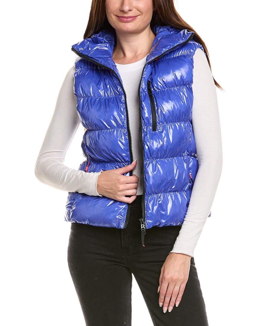 Bogner Naima Glossy Puffer Vest In Blue