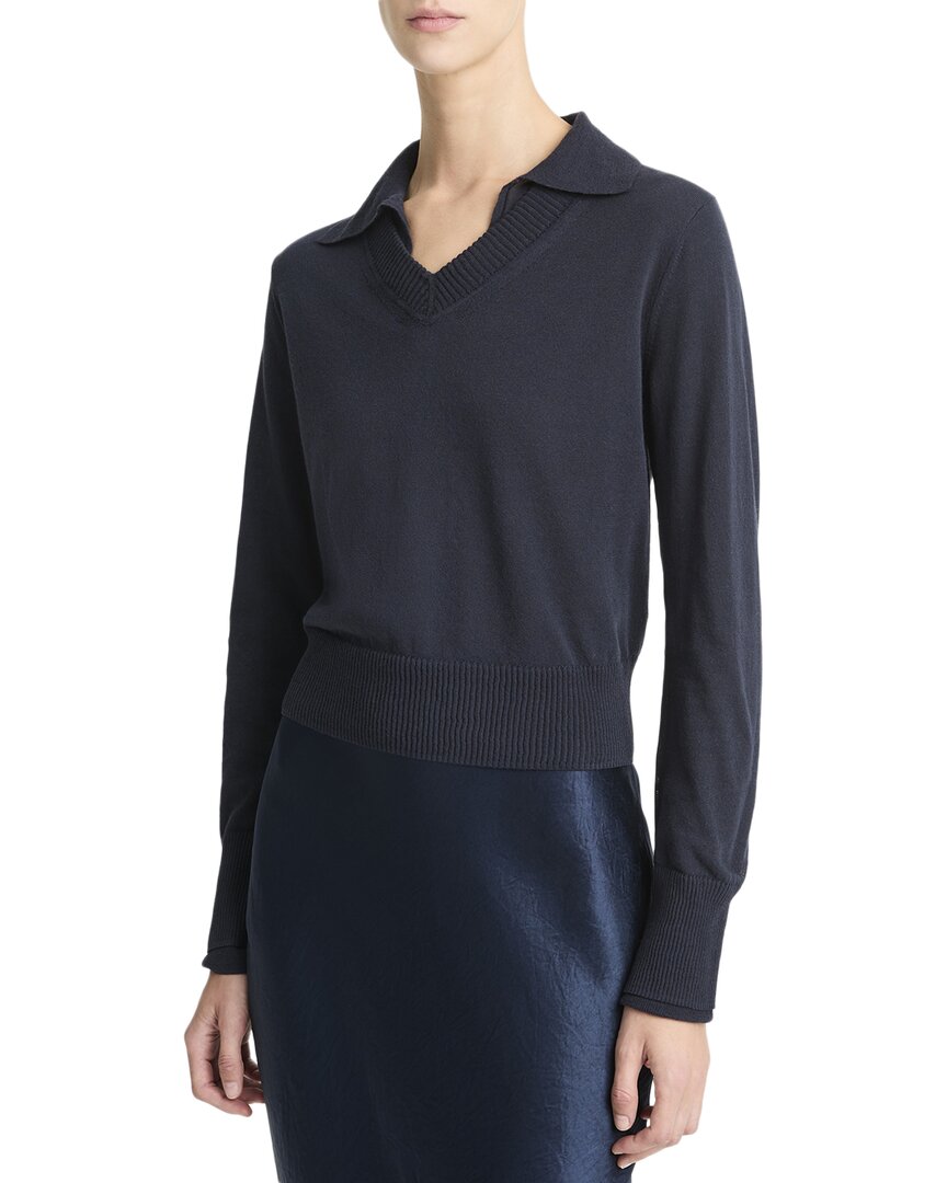 Vince Fine Layered Collared Sweater